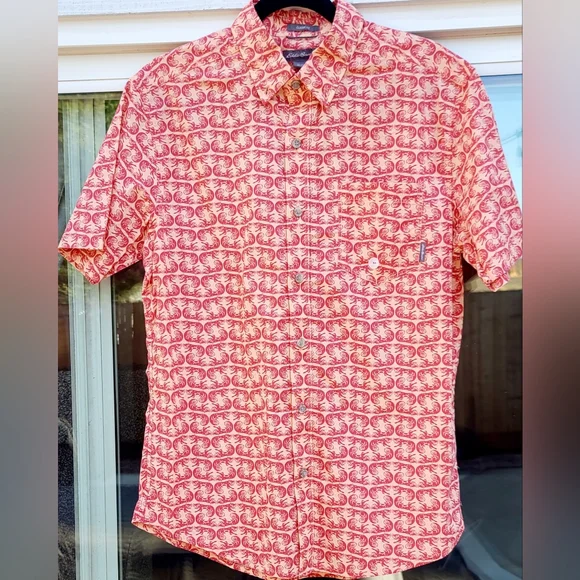 NWT - Eddie Bauer Mens Classic Short Sleeve Baja Shirt – Fox Print – Size M - Picture 3 of 16